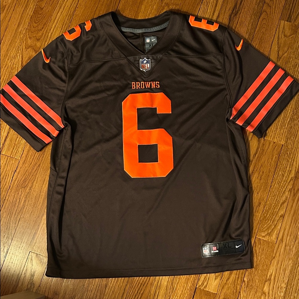 Nike Men Brown and Orange Football Jersey